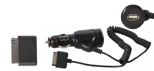 3.1 Amp Ultra Fast USB And Apple S30 Pin Car Charger Black